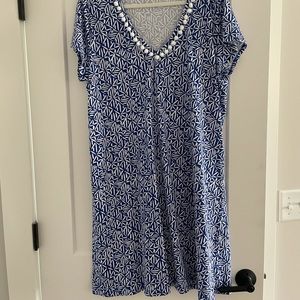 Lilly Pulitzer Etta V Neck Dress in Corsica Blue